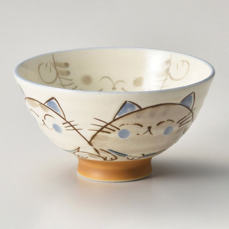 Japanese ceramic rice bowl, KOHIKI MIKE ÔHIRA, chat