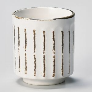 Tasse blanche japonaise Soba choko en céramiqueKOHIKI SHINOGI