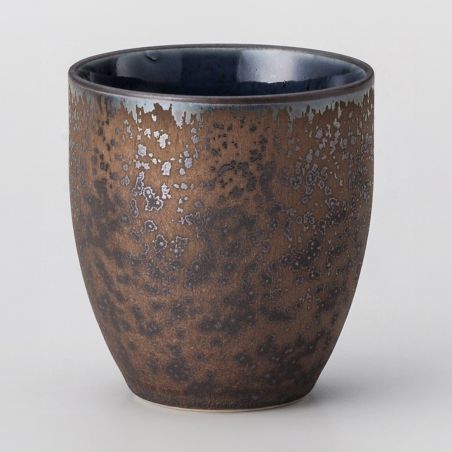 Tasse à thé japonaise en céramique, marron, effet métallique, METARIKKU