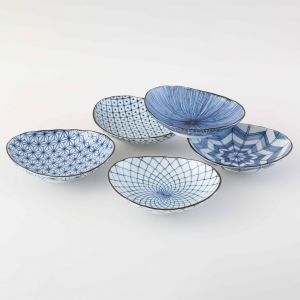 Set di 5 piattini ovali in ceramica - DAEN KATACHI