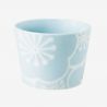 Japanese ceramic tea cup, blue and white - UME