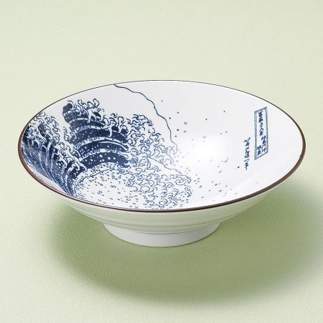 Tazón japonés para fideos ramen, SHIRANAMI, ondas hokusai