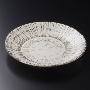 assiette japonaise ronde, KOHIKI SENDAN, blanche