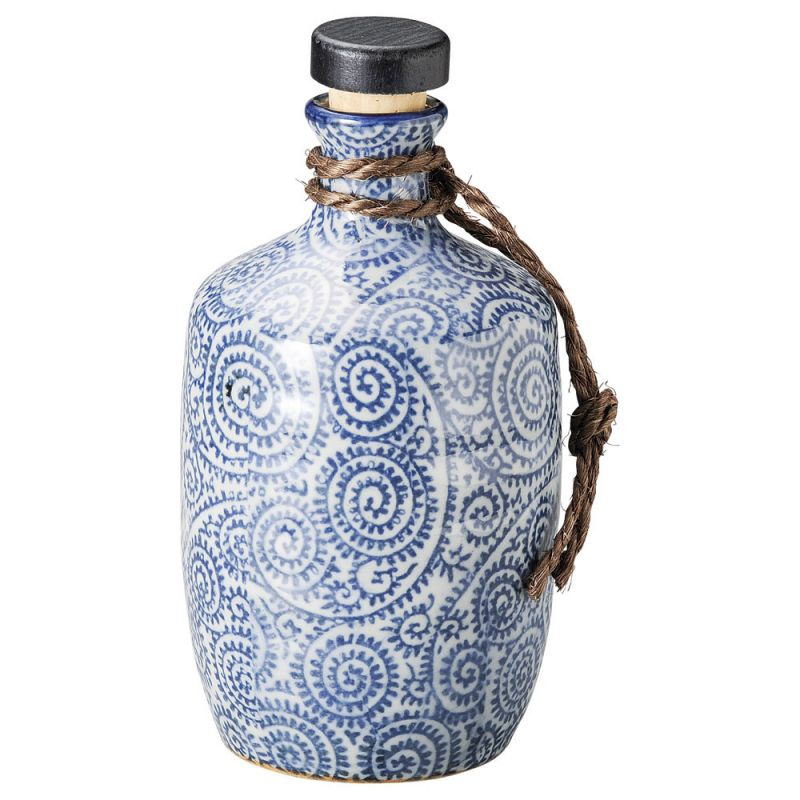 Flasche für japanische Spirituosen 1lt TAKO KARAKUSA, blau