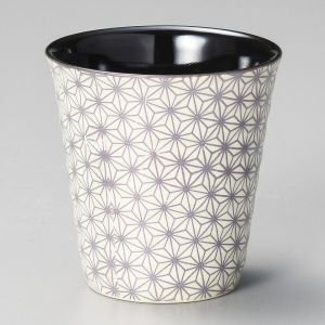 Taza de té japonesa de ceramica, ASANOHA beis y rosa