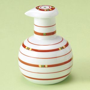 Traditional japanese pot for soy sauce, SUKITTO JIRUJI, red