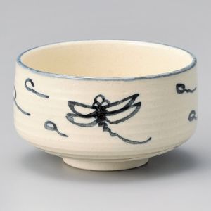 Japanese bowl for ceramic tea ceremony, Dragonfly, TOMBO