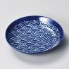 Assiette japonaise en céramique motifs vagues - SEIGAIHA