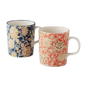 Japanese Arabesuku Kiku mug duo