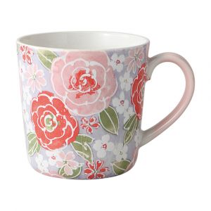 Japanese ceramic mug - Pink flowers -PINKU NO HANA