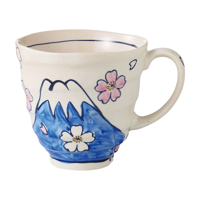 Taza de cerámica japonesa Monte Fuji azul - FUJISAN