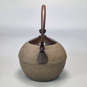 Japanese cast iron kettle with copper cover, HOUJOU HARARE