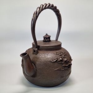 Japanese cast iron kettle with landscape motif, 1.2 lt, INAKA