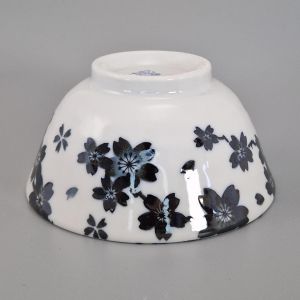 japanese rice bowl in ceramic SAKURA, black and white