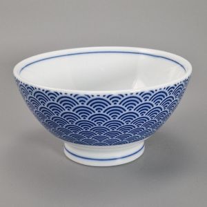 bol à riz japonais en céramique bleue, SEIGAIHA, vagues Ø11,5cm