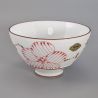 Japanese ceramic rice bowl, red sakura - AKAI SAKURA