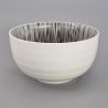 Japanese ceramic rice bowl, beige and brown - BEJU TO BURAUN