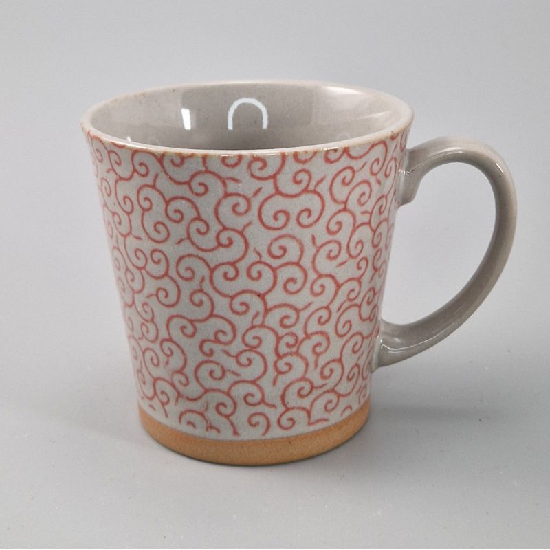 Tazza da tè giapponese di ceramica, KARAKUSA, rosso