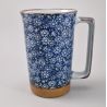 Large Japanese ceramic tea mug - Kiku Blue