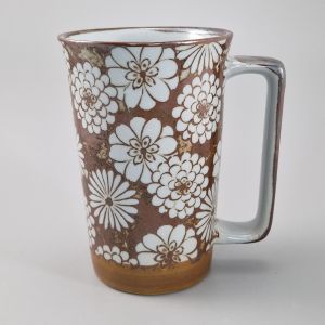 Grande tazza da tè in ceramica giapponese - Hanazome Brown