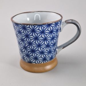 Taza de cerámica japonesa con asa, Asanoha