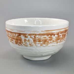 Japanese ceramic soup bowl white and green - shirakaba