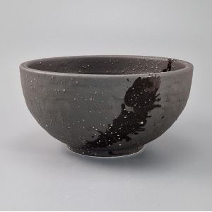 japanese soup bowl in ceramic, SUISEI, black