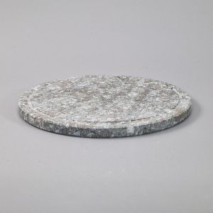 Japanese round gray stone plate - ISHI