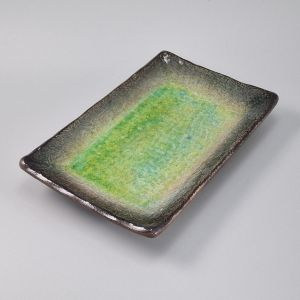 Japanese green plate rectangular ceramic MIDORI