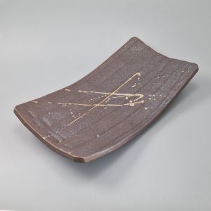 Rectangular brown ceramic plate - RANDAMUSUPURASSHU