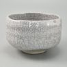 Ceramic bowl for tea ceremony, crackle enamel gray - WARETA