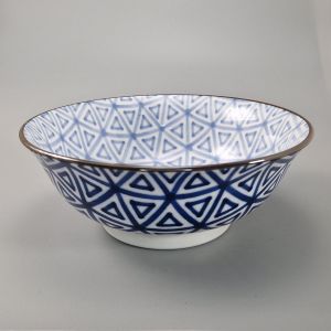 japanese blue ramen bowl, SANKAKU, triangles