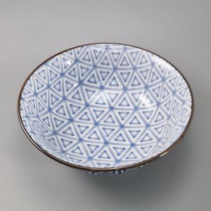 japanese blue ramen bowl, SANKAKU, triangles