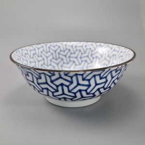 japanese blue ramen bowl, KUMIKIKKO, blue patterns