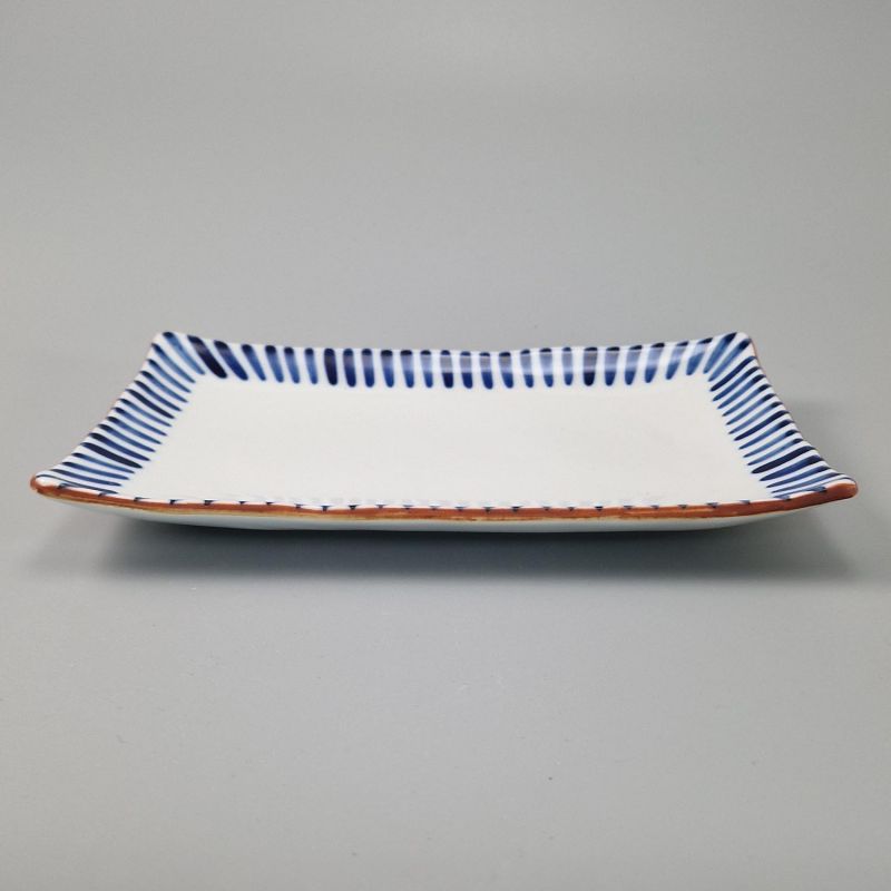 plato rectangular japonés, TOKUSA, blanca