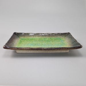 Japanese green plate rectangular ceramic MIDORI