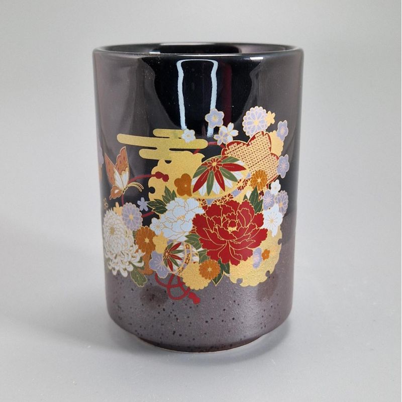 Taza de té de sushi Iga-nuri, flores, Hana Temari