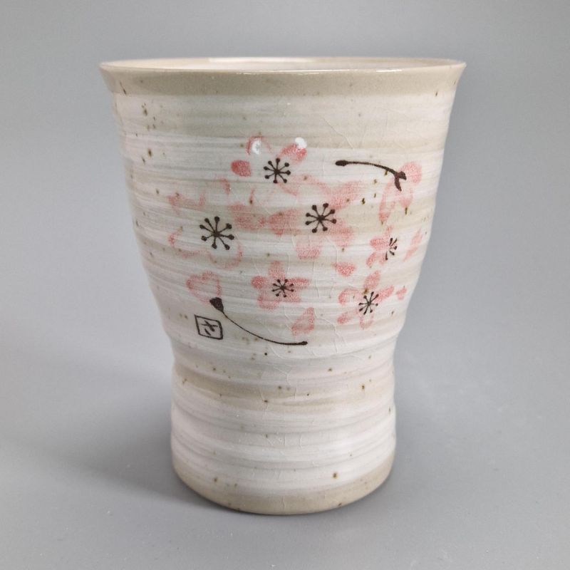 Japanese ceramic Mazagran, cherry blossom gray - SAKURA