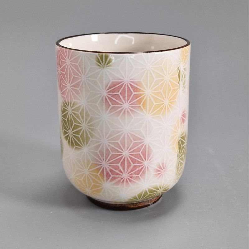 Taza de té de cerámica japonesa, blanca y colores - ASANOHA