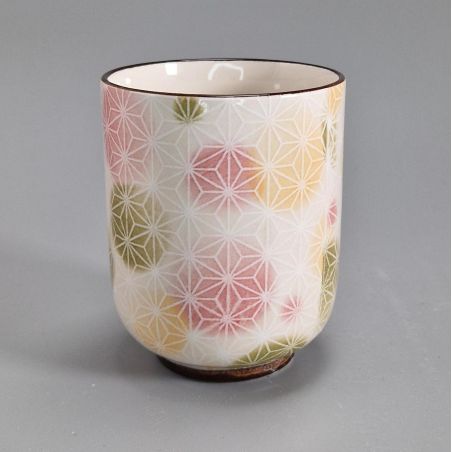 Tasse à thé japonaise en céramique, blanc et couleurs - ASANOHA