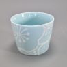 Japanese ceramic tea cup, blue and white - UME