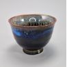 Ceramic tea cup, black blue and green shades - NYUANSU