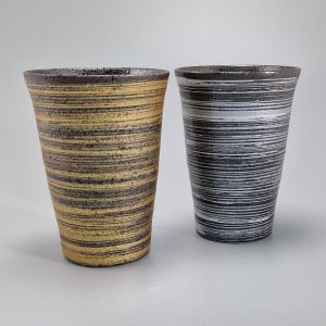 Duo de tasses à thé en céramique, argent et or- GIN KIN