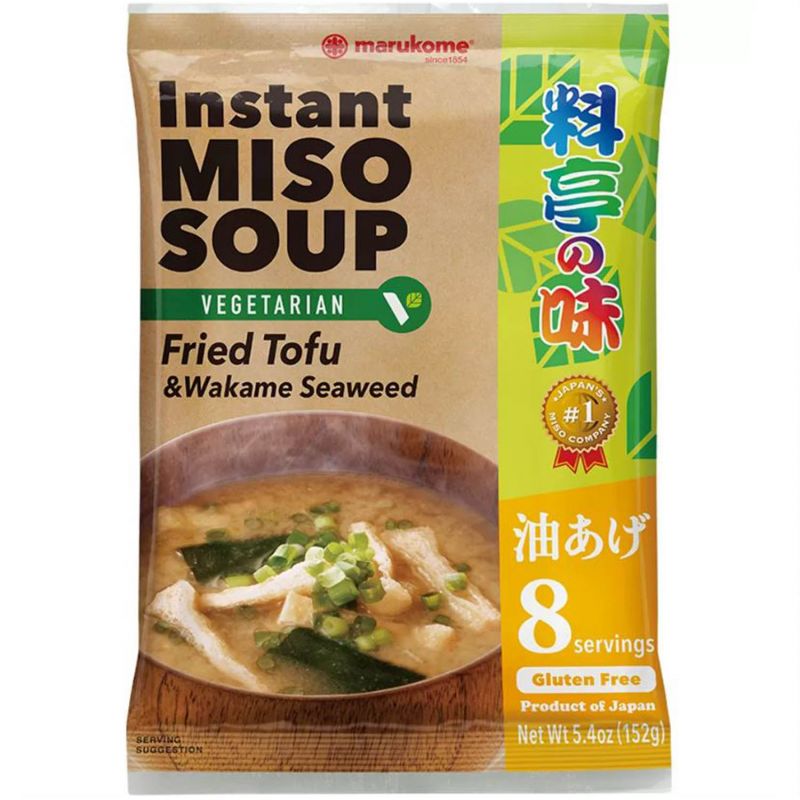 Sopa de miso (Ryoutei No Aji) Vegetariana - Tofu frito y alga wakame. Marukome