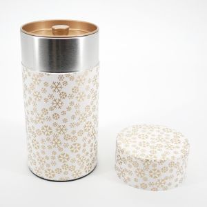 Boîte à thé japonaise blanche en papier washi - FUREKU - 200gr