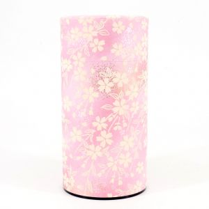 Pink Japanese tea box in washi paper - PINKU - 200gr