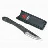 HAYASHI Japanese knife - 65 mm blade - Steel handle - black leather sheath.