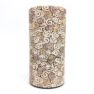 Beige Japanese tea box in washi paper - RASEN - 200gr