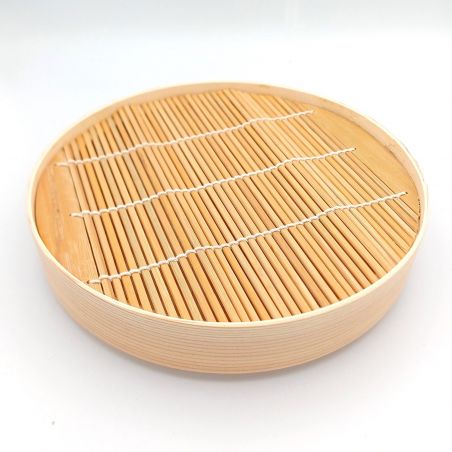 Round bamboo noodle dish, SURIWAPPA SOBAMORI, 22 cm