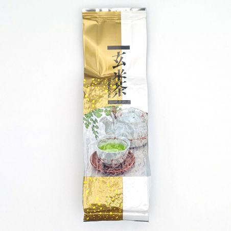 Thé vert avec du riz soufflé japonais, GENMAICHA, 100g, yamabun-fujinomiya, Shizuoka